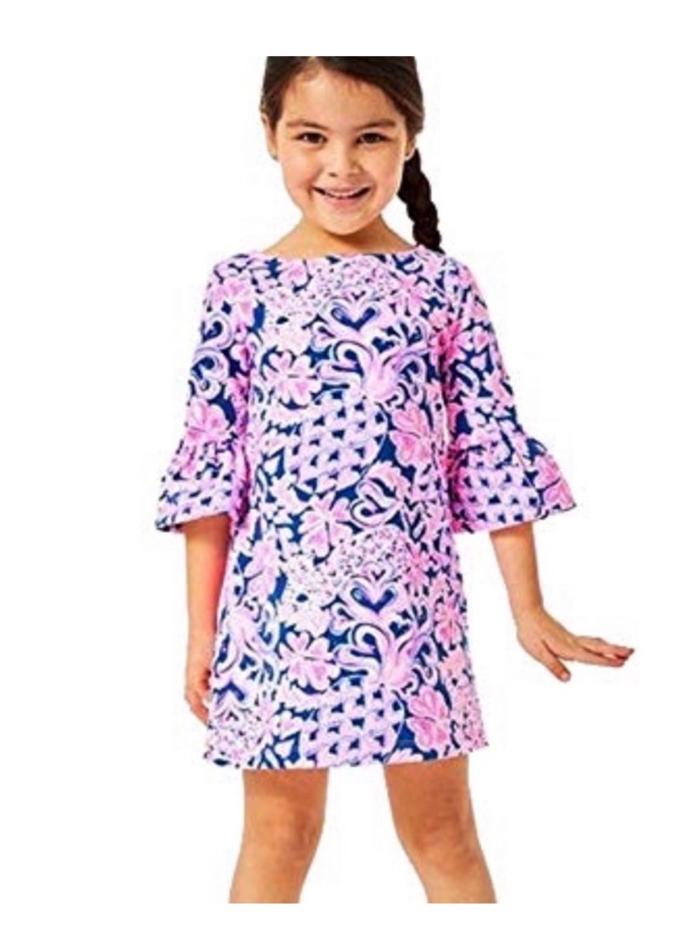 Lilly Pulitzer Ellimae Dress in Love You Bunches Print, size 6-7 (M)